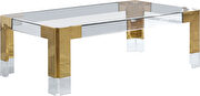 Gold / glass glam style rectangular coffee table by Meridian additional picture 3
