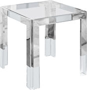 Chrome / glass glam style square coffee table by Meridian additional picture 5