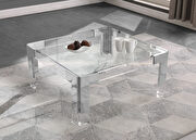Chrome / glass glam style square coffee table by Meridian additional picture 6
