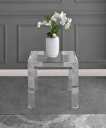 Chrome / glass glam style square coffee table by Meridian additional picture 7