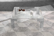 Chrome / glass glam style square coffee table by Meridian additional picture 8