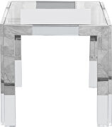 Chrome / glass glam style square end table by Meridian additional picture 2