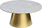 Genuine marble top round gold coffee table by Meridian additional picture 3