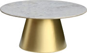 Genuine marble top round gold coffee table by Meridian additional picture 6