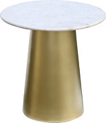 Genuine marble top round gold end table by Meridian additional picture 3