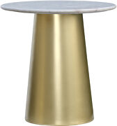 Genuine marble top round gold end table by Meridian additional picture 4