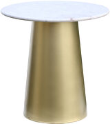 Genuine marble top round gold end table by Meridian additional picture 5