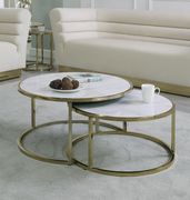 2pcs nested coffee table set w/ gold and faux marble by Meridian additional picture 5
