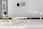 White marble / gold base end table by Meridian additional picture 2