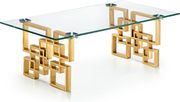 Clear glass top / golden legs coffee table by Meridian additional picture 2