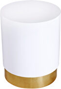 Round white lacquer / gold base end table by Meridian additional picture 2