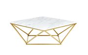 Golden stainless steel / marble top coffee table by Meridian additional picture 2