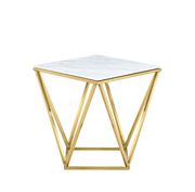 Golden stainless steel / marble top coffee table by Meridian additional picture 3