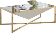 Mirrored glass / chome gold finish coffee table by Meridian additional picture 2