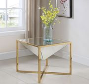 Mirrored glass / chome gold finish coffee table by Meridian additional picture 3