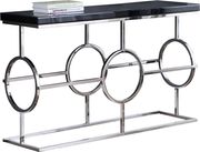 Black glass top / chrome legs modern coffee table by Meridian additional picture 2