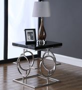 Black glass top / chrome legs modern coffee table by Meridian additional picture 3