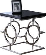 Black glass top / chrome legs modern coffee table by Meridian additional picture 4