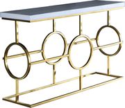 White glass top / golden legs modern coffee table by Meridian additional picture 2