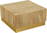 Contemporary square gold solid acacia wood table by Meridian additional picture 4