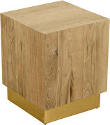 Contemporary square gold solid acacia wood table by Meridian additional picture 2