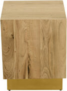 Contemporary square gold solid acacia wood table by Meridian additional picture 3