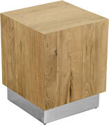 Contemporary square silver solid acacia wood table by Meridian additional picture 2