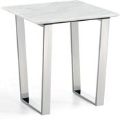 White marble / silver base coffee table by Meridian additional picture 3