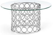 Round glass modern coffee table w/ metal base by Meridian additional picture 2