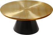 Stylish round gold top / black base coffee table by Meridian additional picture 5