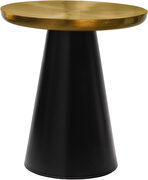 Stylish round gold top / black base end table by Meridian additional picture 2