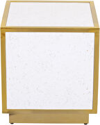Glam contemporary style white faux marble end table by Meridian additional picture 3