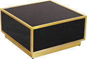 Glam contemporary style black faux marble cocktail table by Meridian additional picture 6