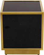 Glam contemporary style black faux marble end table by Meridian additional picture 2