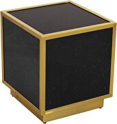 Glam contemporary style black faux marble end table by Meridian additional picture 3