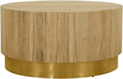 Solid acacia wood round cocktail table by Meridian additional picture 5
