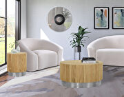 Solid acacia wood round cocktail table by Meridian additional picture 2