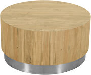 Solid acacia wood round cocktail table by Meridian additional picture 3