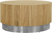 Solid acacia wood round cocktail table by Meridian additional picture 5