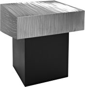 Silver glam style / black base end table by Meridian additional picture 4