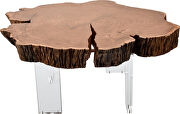 Acacia wood / acrylic legs modern coffee table by Meridian additional picture 4