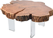 Acacia wood / acrylic legs modern coffee table by Meridian additional picture 5