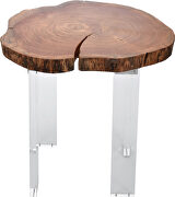 Acacia wood / acrylic legs modern end table by Meridian additional picture 3