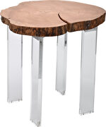 Acacia wood / acrylic legs modern end table by Meridian additional picture 5