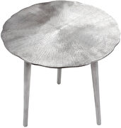 Silver textured metal finish end table by Meridian additional picture 4