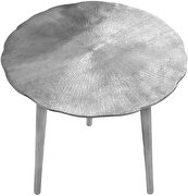 Silver textured metal finish end table by Meridian additional picture 5
