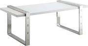 Silver / white high gloss contemporary coffee table by Meridian additional picture 2