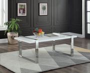 Silver / white high gloss contemporary coffee table by Meridian additional picture 7