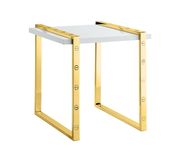 Gold / white high gloss contemporary coffee table by Meridian additional picture 2