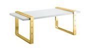 Gold / white high gloss contemporary coffee table by Meridian additional picture 6